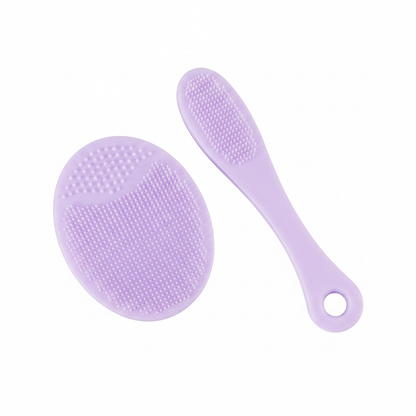Purple Silicone Face Scrubber Set - Exact Bristles