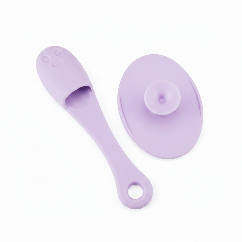 Purple Silicone Face Scrubber Set - Front